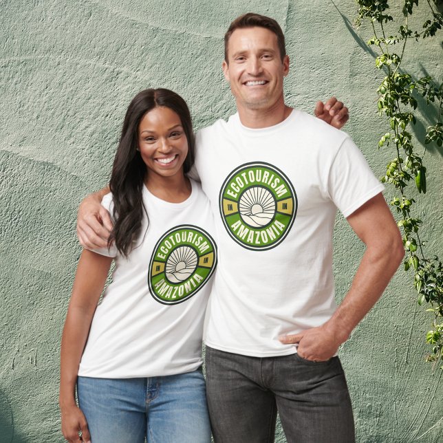 Ecotourism in Amazonia Rainforest Slow Travel Logo T-Shirt (Creator Uploaded)