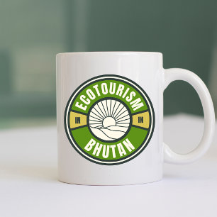 Ecotourism in Bhutan Himalaya Slow Travel Logo Coffee Mug
