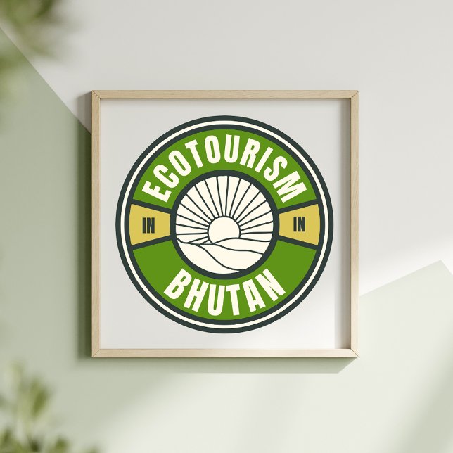 Ecotourism in Bhutan Himalaya Slow Travel Logo Poster (Creator Uploaded)