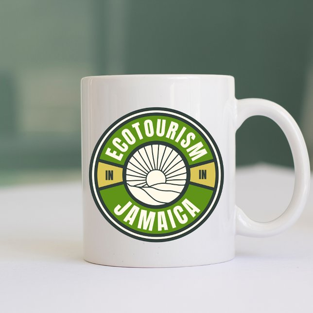 Ecotourism Jamaica Green Slow Travel Logo Coffee Mug (Creator Uploaded)