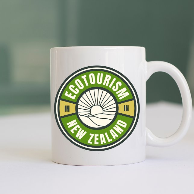 Ecotourism New Zealand Green Slow Travel Logo Coffee Mug (Creator Uploaded)