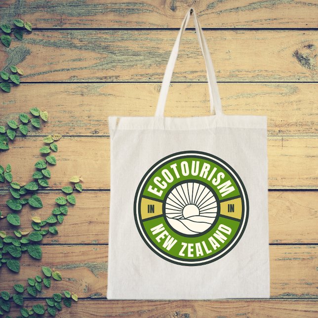 Ecotourism New Zealand Green Slow Travel Logo Tote Bag (Creator Uploaded)