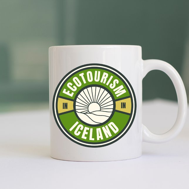 Ecotourism Nordic Iceland Green Slow Travel Logo Coffee Mug (Creator Uploaded)