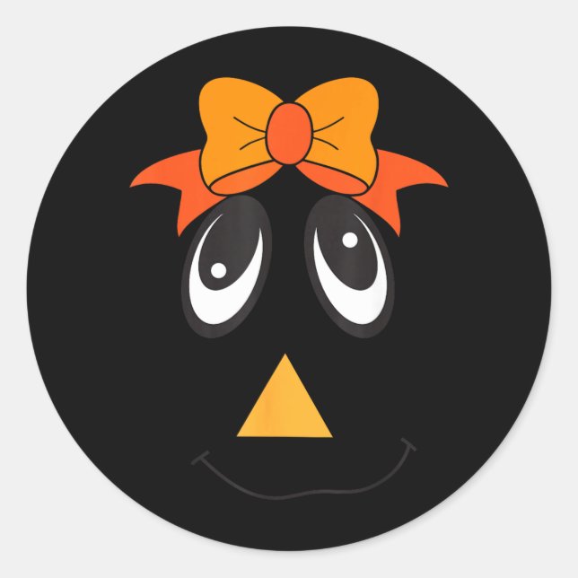 Ecrow Face Bow Funny Thanksgiving Halloween Classic Round Sticker (Front)