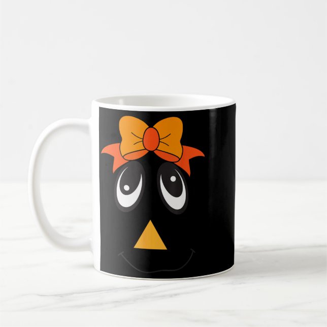 Ecrow Face Bow Funny Thanksgiving Halloween Coffee Mug (Left)