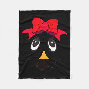 Ecrow Face Eyelashes Bow Girl Lips Halloween Fleece Blanket