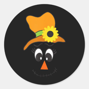 Ecrow Face Eyelashes Hat Suower Halloween Costume Classic Round Sticker