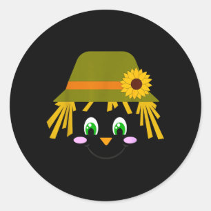 Ecrow Face Eyelashes In Hat Suower Halloween Classic Round Sticker