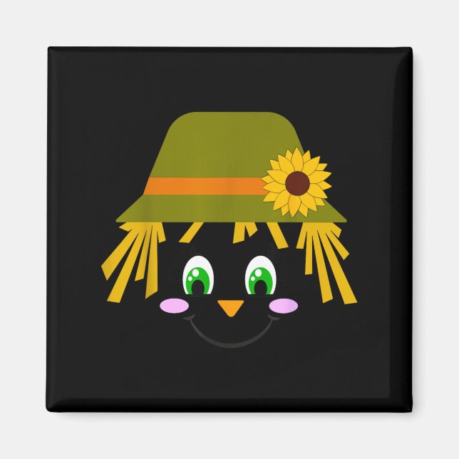 Ecrow Face Eyelashes In Hat Suower Halloween Magnet (Front)