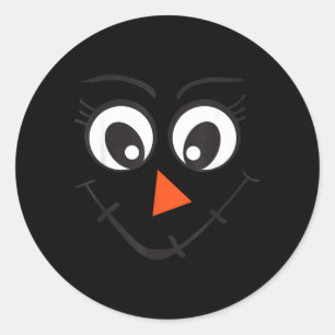 Ecrow Face Eyelashes Thanksgiving Halloween Classic Round Sticker