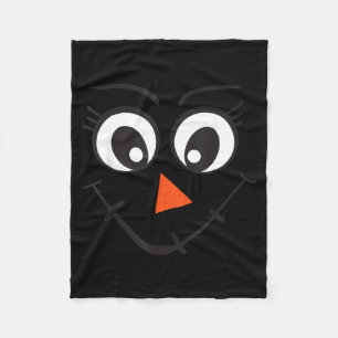 Ecrow Face Eyelashes Thanksgiving Halloween Fleece Blanket
