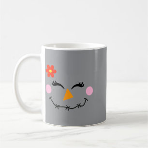 Ecrow Face Girl Eyelashes Flower Funny Smiling Coffee Mug