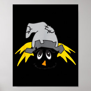 Ecrow Face Hat Cute Thanksgiving Halloween Costume Poster