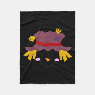 Ecrow Face Hat Eyelashes Closed Eyes Halloween Fleece Blanket