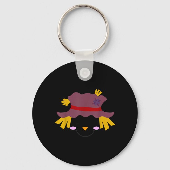Ecrow Face Hat Eyelashes Closed Eyes Halloween Key Ring (Front)