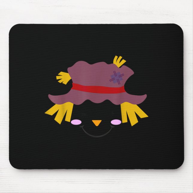 Ecrow Face Hat Eyelashes Closed Eyes Halloween Mouse Pad (Front)
