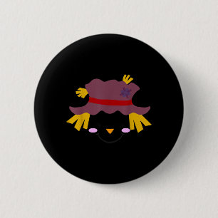 Ecrow Face Hat Eyelashes Closed Eyes Smile 6 Cm Round Badge