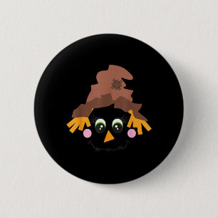 Ecrow Face In A Hat Eyelashes Funny Halloween 6 Cm Round Badge
