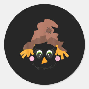 Ecrow Face In A Hat Eyelashes Funny Halloween Classic Round Sticker