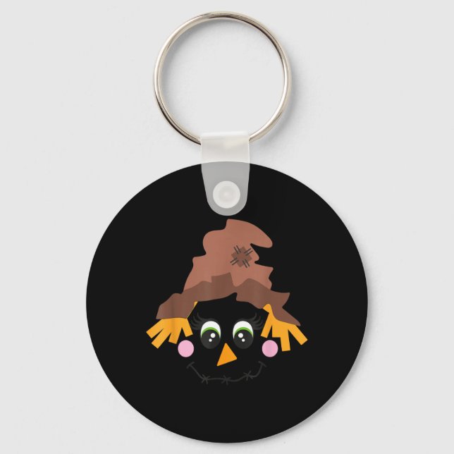 Ecrow Face In A Hat Eyelashes Funny Halloween Key Ring (Front)