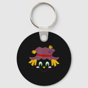 Ecrow Face In A Hat Funny Eyelashes Halloween Key Ring