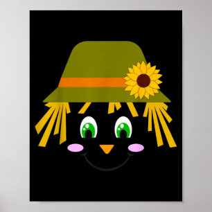 Ecrow Face In A Hat Suower Funny Halloween Costume Poster
