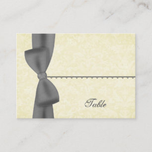 Ecru and Grey Bow  Place Card - Wedding Party