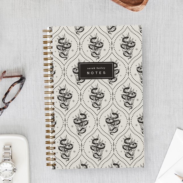 Ecru | Botanical Snake Personalised Notebook (Creator Uploaded)