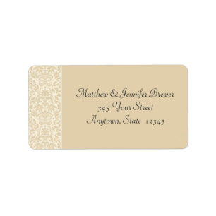 Ecru & Cream Damask Envelope Address Labels