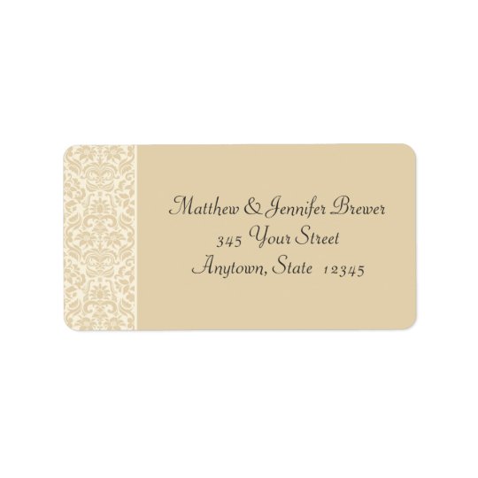 Ecru & Cream Damask Envelope Address Labels