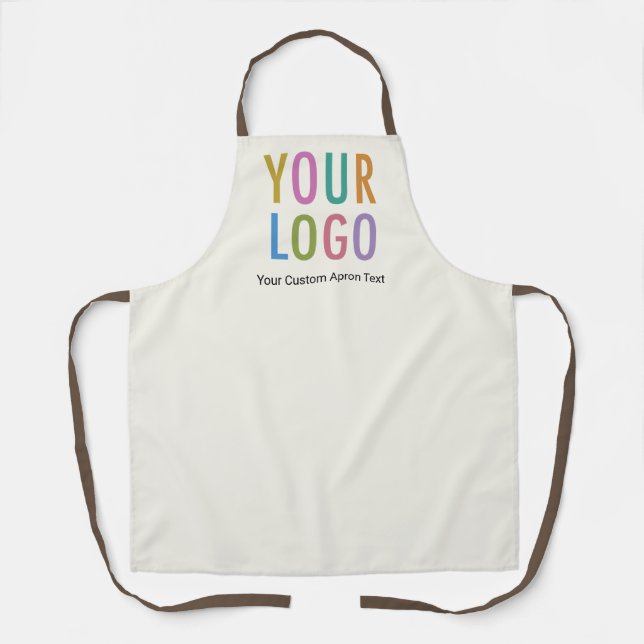 Ecru Custom Apron with Business Logo Personalised (Front)