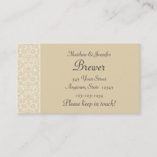 Ecru Damask Personalised Change of Address Cards