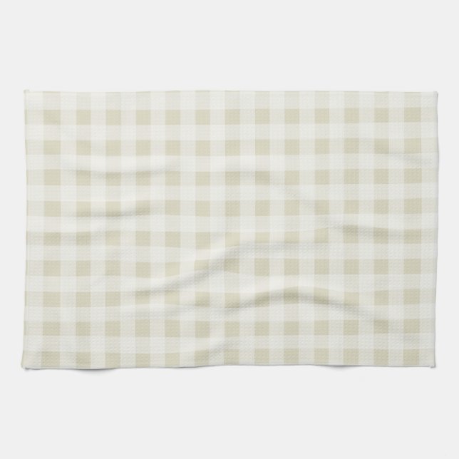 Ecru Gingham; Chequered Tea Towel (Horizontal)