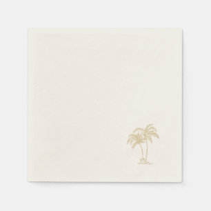 Ecru Gold Palm Tree  Napkin