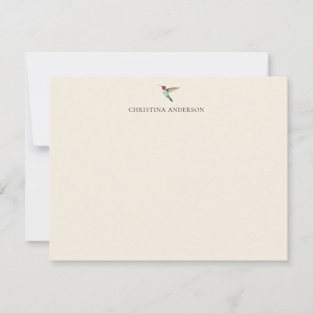 Ecru Hummingbird  Card (Front)