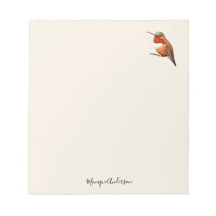 Ecru Hummingbird Notepad