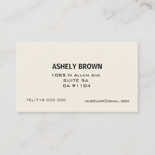 Ecru Minimalist Calling Business Card