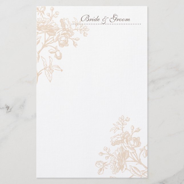 Ecru Rose Wedding Stationery (Front)