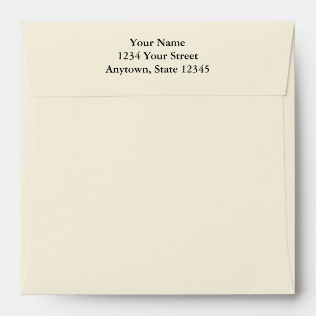 Ecru Square Envelope w/ Pre-Printed Return Address (Back (Top Flap))
