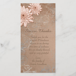 Ecru Tan Floral Sympathy Thank You Card