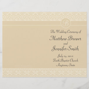 Ecru Wedding Order of Service & Ceremony Program