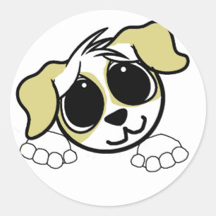 ecs  lemon roan peeking cartoon classic round sticker