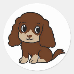 ecs liver and tan cartoon classic round sticker