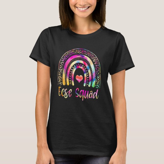 Ecse Squad Team Tie Dye Rainbow Back To School Tea T-Shirt (Front)