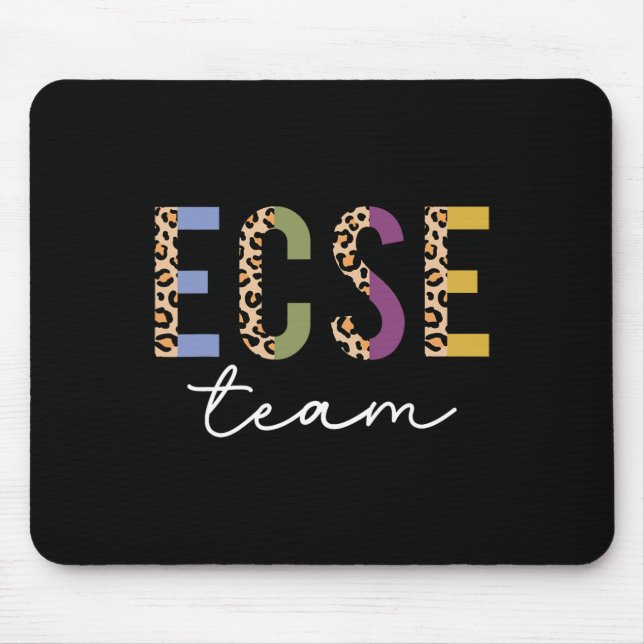 Ecse Team Leopard Back To School Cute Teachers Wom Mouse Pad (Front)