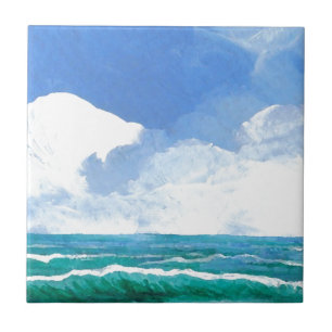 Ecstacy Ocean Beach Waves Surf Art Gifts Ceramic Tile