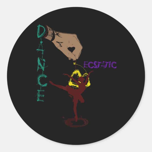 Ecstatic Dance Llerina Dancer In A Tutu Freestyle  Classic Round Sticker (Front)