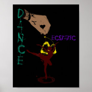 Ecstatic Dance Llerina Dancer In A Tutu Freestyle  Poster