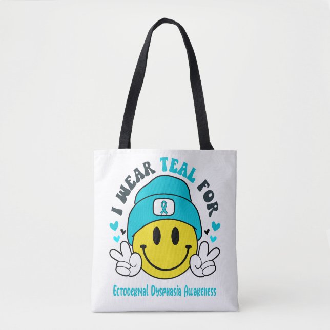 Ectodermal Dysphasia Awareness Ribbon Support Gift Tote Bag (Front)