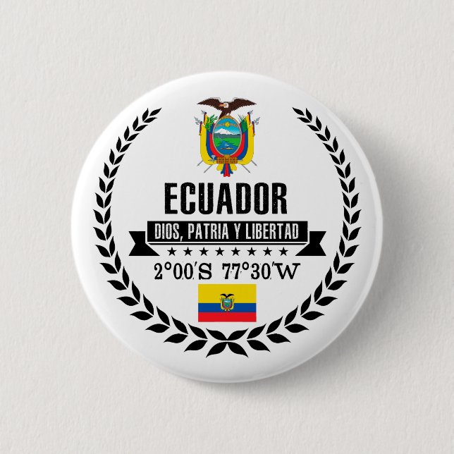 Ecuador 6 Cm Round Badge (Front)